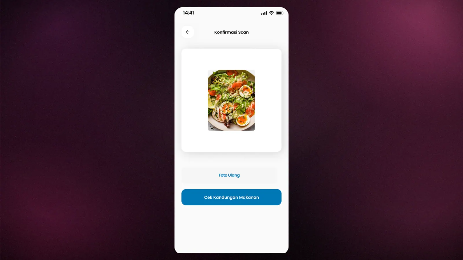 Screenshot 3 of Alitnest — Healthy-lifestyle prototype app featuring AI-based food scanning, workout schedules, and nutrition consultations.