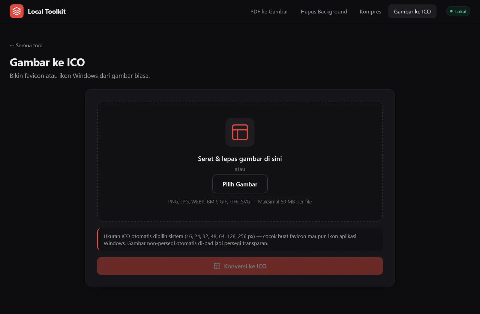 Screenshot 5 of Convert-Local — Local Flask tool to batch-convert PDF files to JPG/PNG images, with optional AI-powered background removal using U2Net.