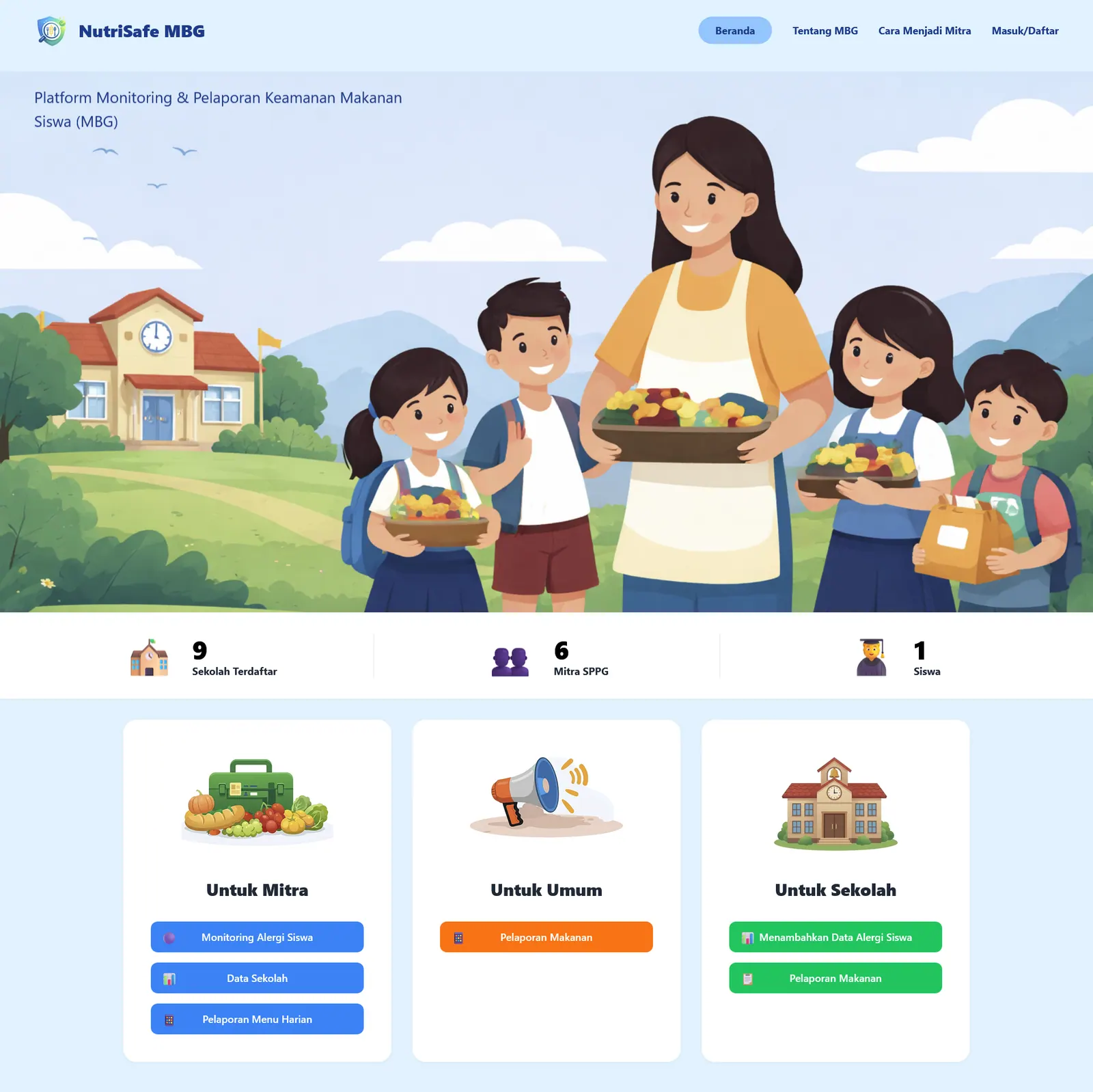 Screenshot 1 of Nutrisafe — Role-based backend for school meal monitoring, with real-time AI food scanning for nutrition analysis.