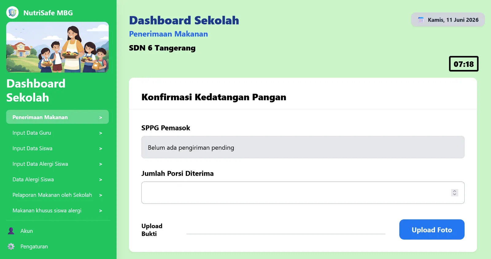 Screenshot 2 of Nutrisafe — Role-based backend for school meal monitoring, with real-time AI food scanning for nutrition analysis.