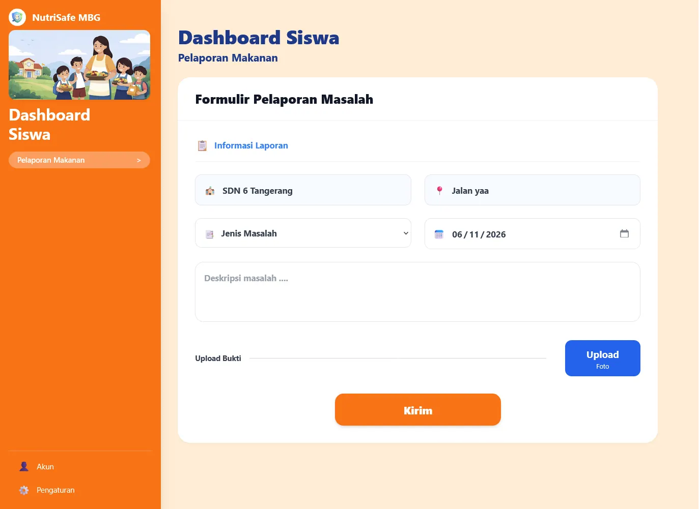 Screenshot 3 of Nutrisafe — Role-based backend for school meal monitoring, with real-time AI food scanning for nutrition analysis.