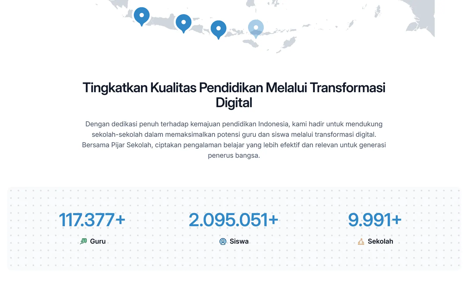 Screenshot 2 of Pijar Sekolah — School management platform by Telkom Indonesia, where I maintained and extended its CBT microservices.